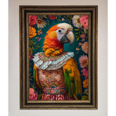Parrot Renaissance Stare Framed Wall Art - A3 (29.7 x 42 cm) / Ornate Gold Black - Framed Print