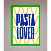 Pasta Lover Framed Wall Art - B0 (100 x 141 cm) / Neon Dark Green - Framed Print
