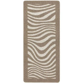 Patterned Washable Mat and Runner in Cream & Brown - Waves / 67X150 cm - Rugs