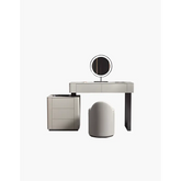 Paulina Modern Dressing Table Mirror With Drawers & LED Light Solid Wood