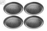 Set of four matte black oval serving plates perfect for stylish charger plates and elegant table settings
