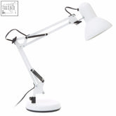 White adjustable payton studio matte metal lamp with sleek articulated arm and black joint accents