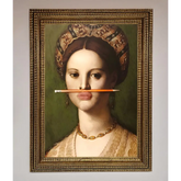 Pencil On Lips Renaissance Framed Print - A3 (29.7 x 42 cm) / Ornate Gold - Framed Print