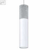 Concrete and frosted glass pendant lamp borgio with minimalist design and gu10 light bulb for modern spaces