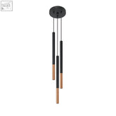 Black and copper-toned steel pendant lamp with modern minimalist design and g9 light bulb for ceiling lighting