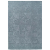 Penny Duck Egg Blue Geometric Wool Rug - Rugs