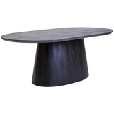 Perdoba Oval Mango Wood Black Finish Dining Table