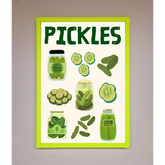 Pickle Lover Framed Wall Art - B0 (100 x 141 cm) / Neon Green - Framed Print