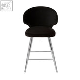 Piermount black velvet bar stool with chrome legs featuring a sleek black velvet bar design perfect for modern kitchens