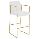 Piermount Mink Velvet And Gold Bar Stool