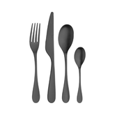 Black matte pintinox drop black cutlery set with fork knife and two spoons featuring sleek modern handles