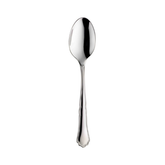 A sleek polished stainless steel pintinox settecento coffee spoon with mirror polish and a fluted handle