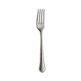 A sleek silver pintinox settecento table fork with stone washed finish and four tines for everyday dining