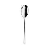 A sleek polished stainless steel pintinox tie table spoon with a modern minimalist design for everyday use