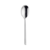A sleek polished stainless steel pintinox tie tea spoon with a modern minimalist design perfect for tea lovers