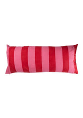 Poppy Raspberry Cabana Stripe Long Lumbar Cushion Cover