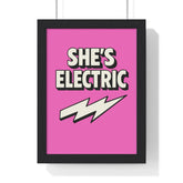 She’s Electric Poster | Bold Pink Oasis Inspired Wall Art