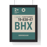 Birmingham Boarding Pass Poster – Minimal Travel Print