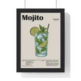 Mojito Cocktail Poster – Fresh Classic Drink Wall Art – Framed or Unframed