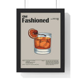 Old Fashioned Cocktail Poster – Vintage Whiskey Drink Print – Framed or Unframed