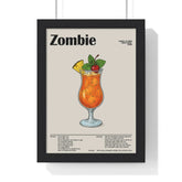 Zombie Cocktail Poster – Bold Tiki Bar Wall Art – Framed or Unframed