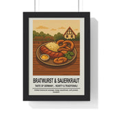 Bratwurst & Sauerkraut Kitchen Wall Art – German Food Poster Print