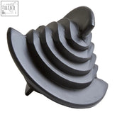 Black sculpture prato black sculpture spiral cast iron fireplace tool with flat base and rounded top