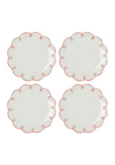 Pretty in Pink Scalloped Side Plates - Set of 4