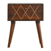 Geo Brass Inlay Bedside Table