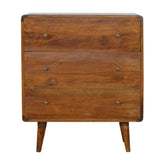 Curved Chestnut Chest of Drawers | Linen