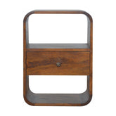Chestnut Curved Edge Bedside Table