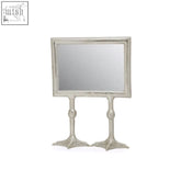 Silver-framed 5in x 7in landscape photo frame with textured metallic finish and ornate duck feet stands