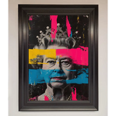 Queen Elizabeth Paint Splatter Framed Wall Art - A1 (59.4 x 84.1 cm) / Matt Black - Framed Print