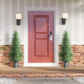 HOMCOM 135cm Artificial Cypress Trees Set of 2, UV Resistant Artificial Plants with Decorative Pot, Fake Plants for Indoor Outdoor Decor, Green