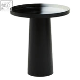 Ramus black side table with white ombre iron frame and smooth glossy finish for minimalist living spaces