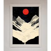 Red Moon On The Planet Framed Poster - A3 (29.7 x 42 cm) / White - Framed Print