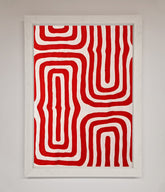 Red Waves Abstract Art Framed Poster