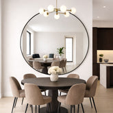 Rei - Extra Large Round Black Metal Circle Mirror - 150cm x 150cm