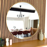 Rei - Extra Large Round Gold Metal Circle Mirror - 120cm x 120cm - Mirror