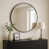 Rei - Round Black Metal Circle Mirror - 70cm x 70cm