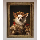 Renaissance Chihuahua Framed Print - A3 (29.7 x 42 cm) / Ornate Gold - Framed Print