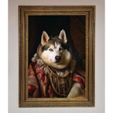 Renaissance Husky Framed Print - A3 (29.7 x 42 cm) / Ornate Gold - Framed Print