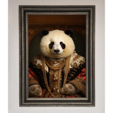 Renaissance Panda Framed Print - A3 (29.7 x 42 cm) / Ornate Silver Black - Framed Print