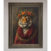 Renaissance Tiger Framed Wall Art - A3 (29.7 x 42 cm) / Ornate Silver - Framed Print