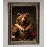 Rennaissance Bear Framed Poster - A3 (29.7 x 42 cm) / Ornate Silver - Framed Print