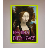 Resting Bitch Face Renaissance Framed Print - A3 (29.7 x 42 cm) / Neon Green - Framed Print