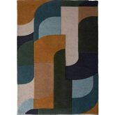 Retro Deco Rug Abstract Design - 120X170 cm / Blue - Rugs