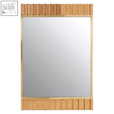 Rivoli wall mirror gold wall mirror with sleek rectangular frame and vertical slats with polished metallic edges
