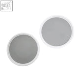 Two white and grey romm set revolving racks with mesh panels for efficient storage and organization