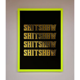 Rude Quote Foil Print - B0 (100 x 141 cm) / Neon Green - Framed Print